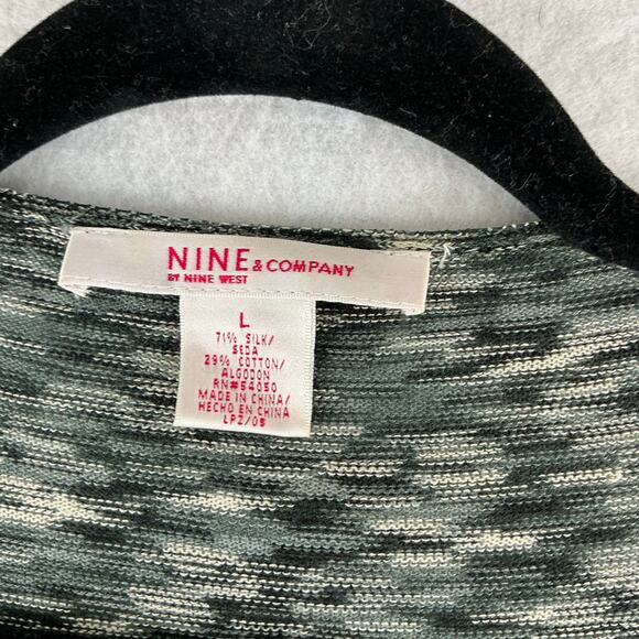 Nine & Company Cardigan Sweater Women's Large Silk Cotton Waterfall Space Dye - Picture 5 of 11